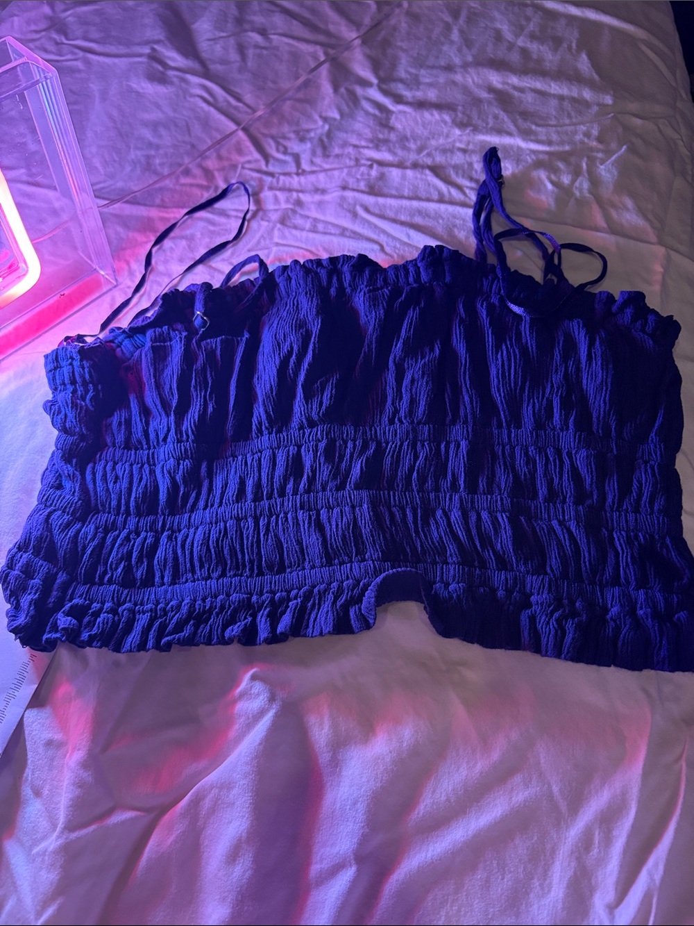 Jessica Simpson Navy Smocked Bandeau Cami